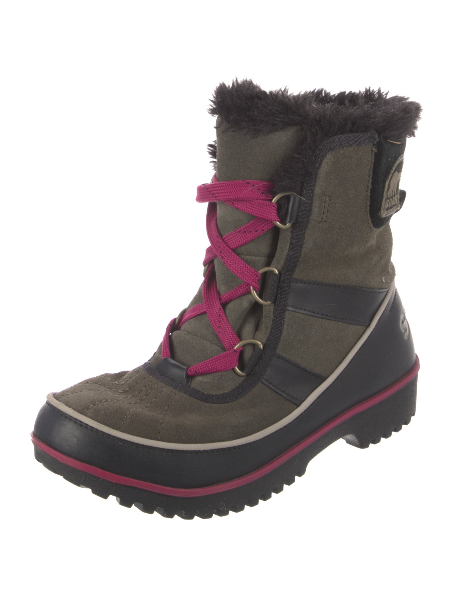 Sorel Suede Colorblock Pattern Combat Boots