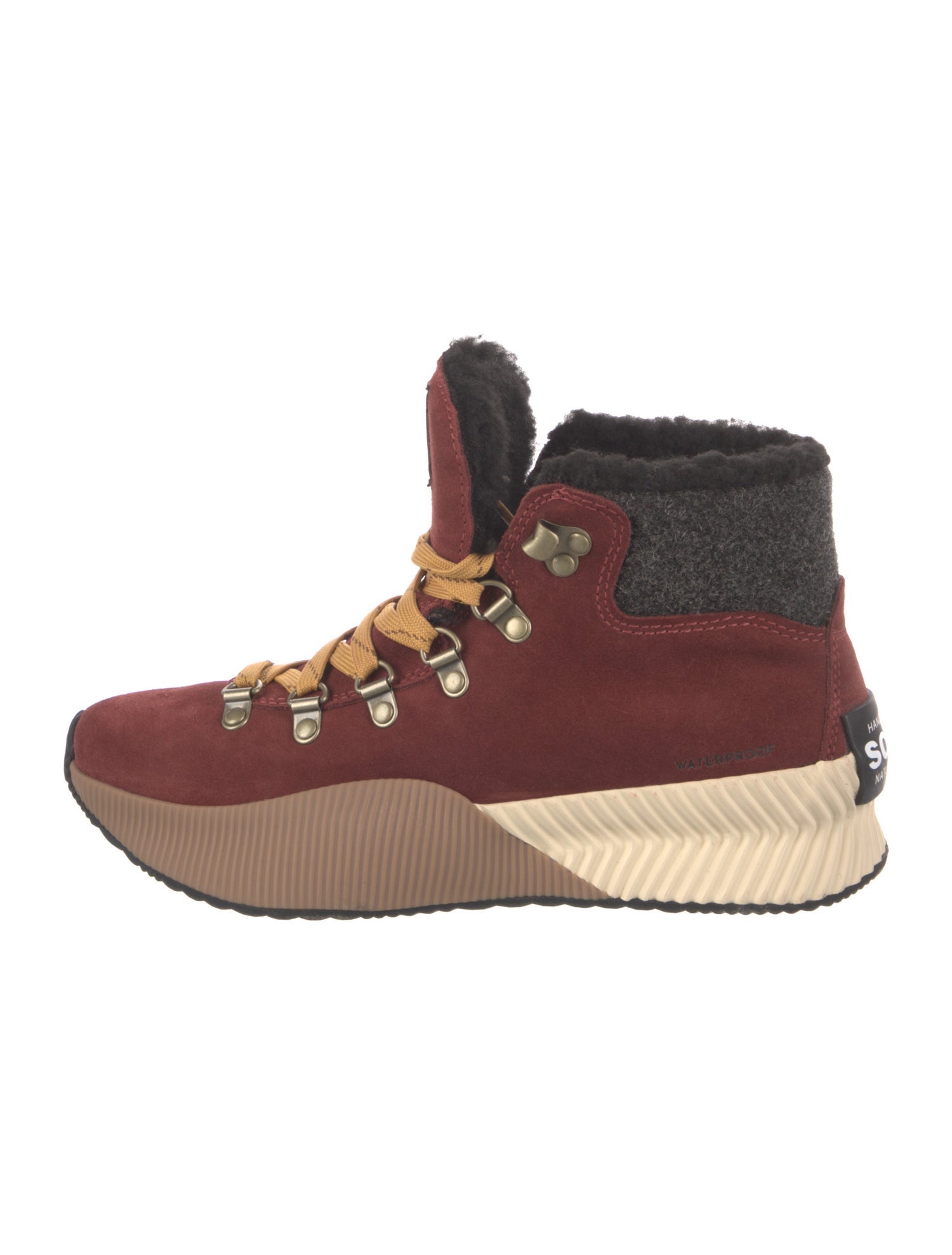 Sorel Suede Colorblock Pattern Lace-Up Boots