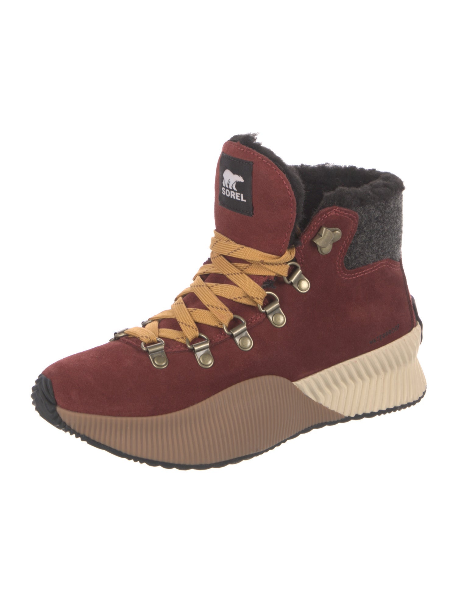 Sorel Suede Colorblock Pattern Lace-Up Boots