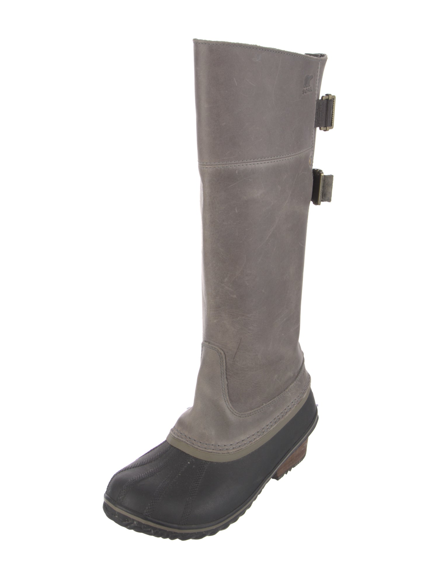 Sorel Leather Colorblock Pattern Rain Boots