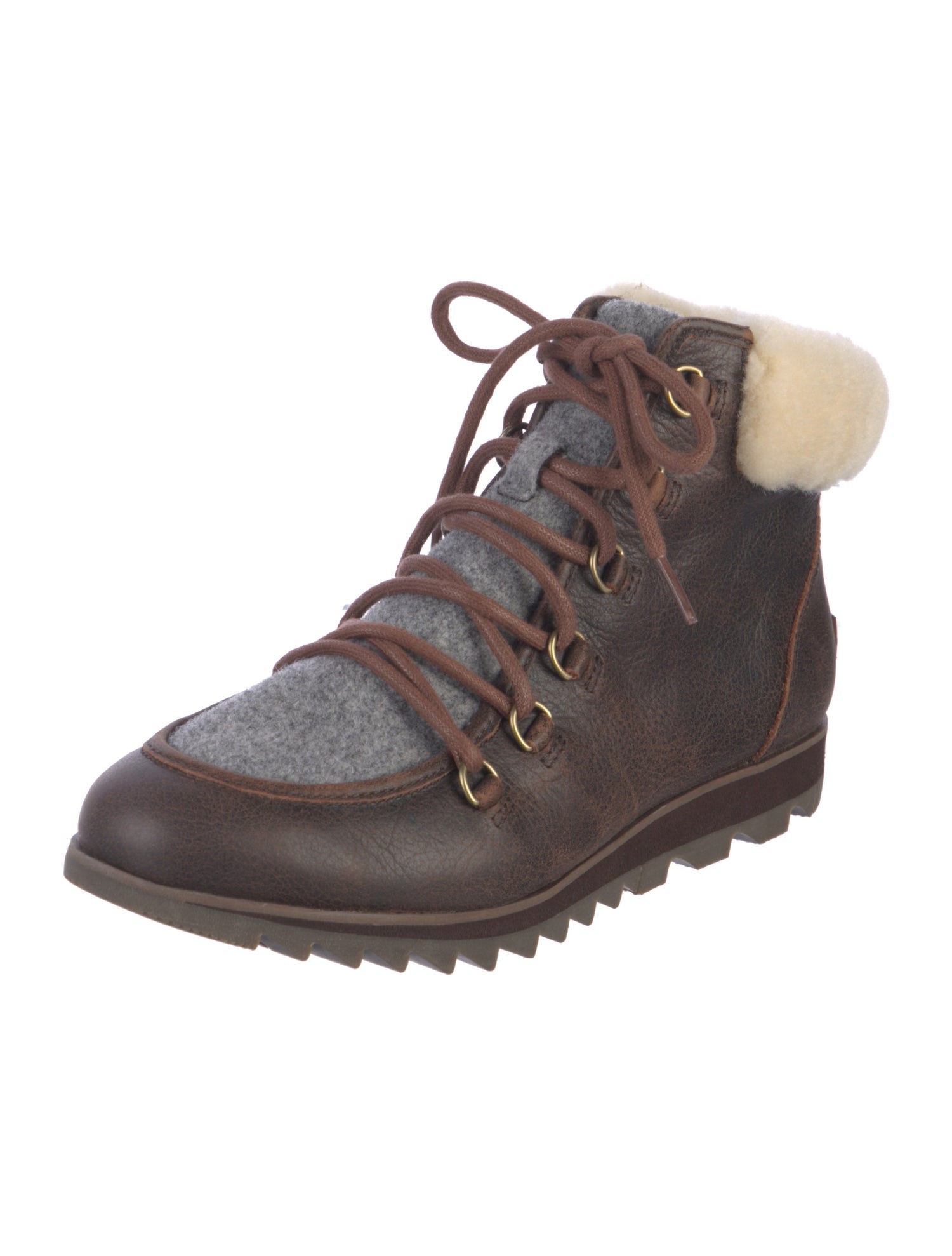 Sorel Leather Colorblock Pattern Hiking Boots