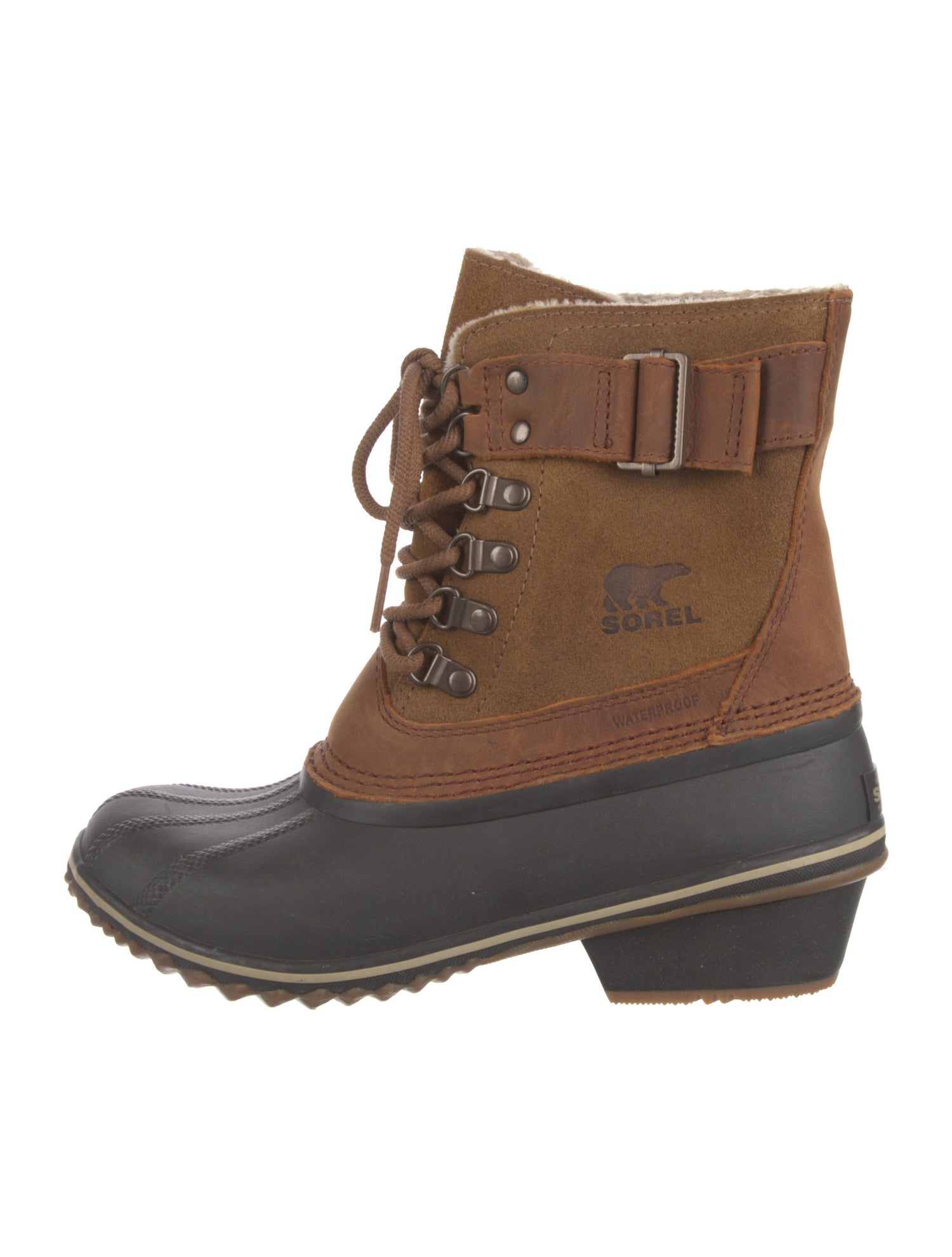 Sorel Leather Colorblock Pattern Lace-Up Boots