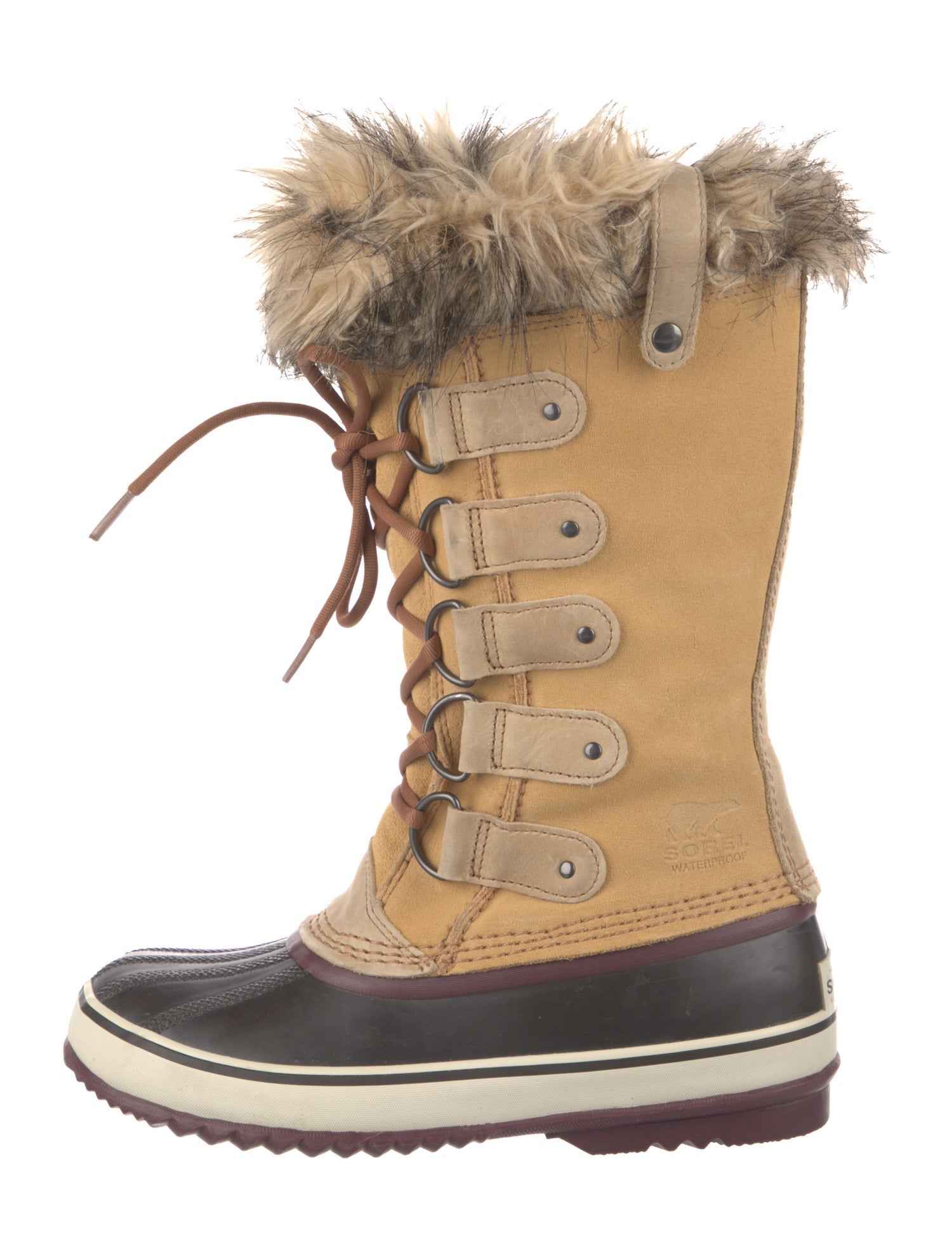 Sorel Suede Colorblock Pattern Lace-Up Boots