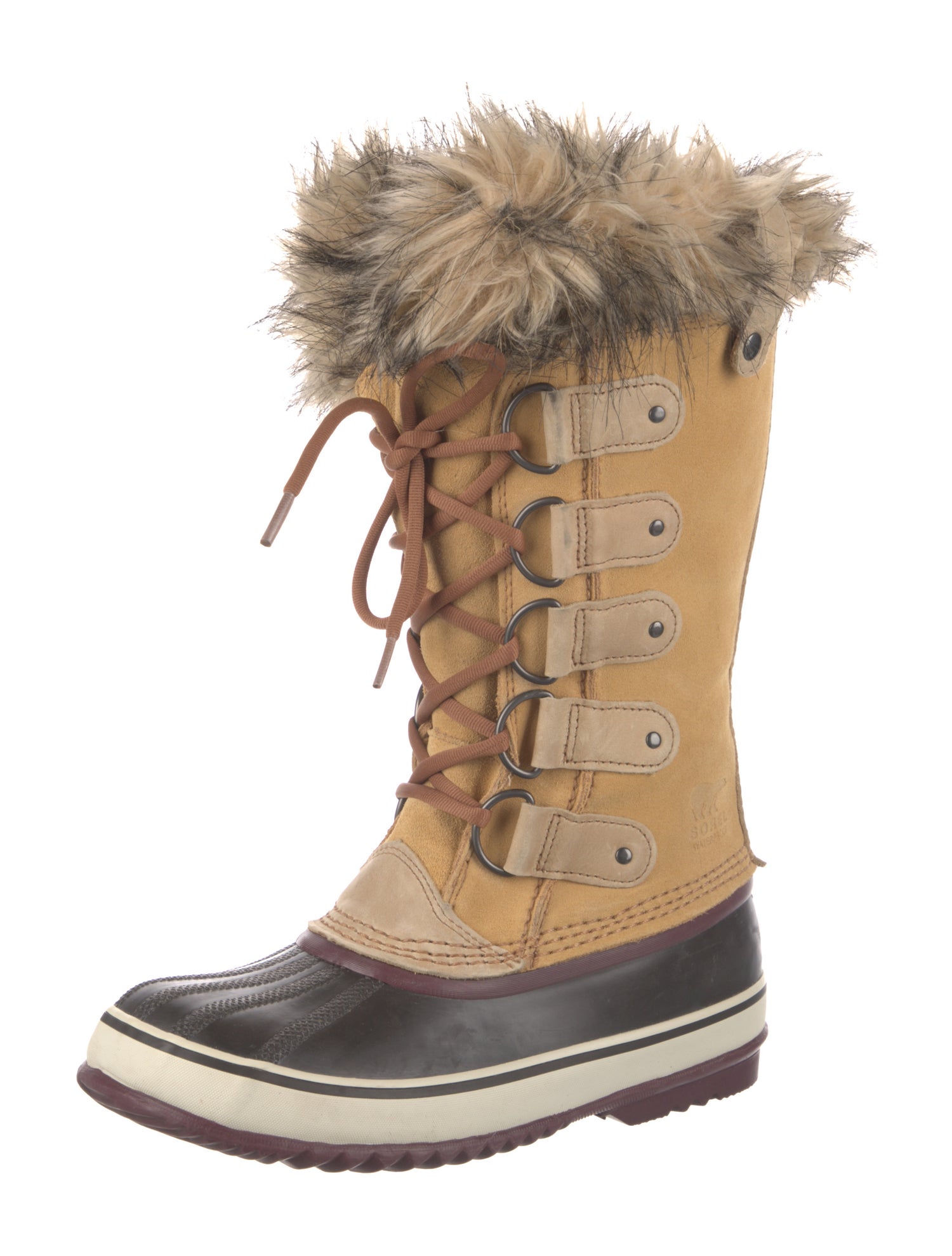 Sorel Suede Colorblock Pattern Lace-Up Boots
