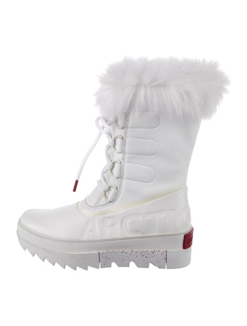 Sorel Leather Fur Trim Lace-Up Boots
