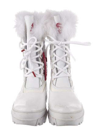 Sorel Leather Fur Trim Lace-Up Boots