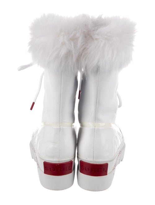 Sorel Leather Fur Trim Lace-Up Boots