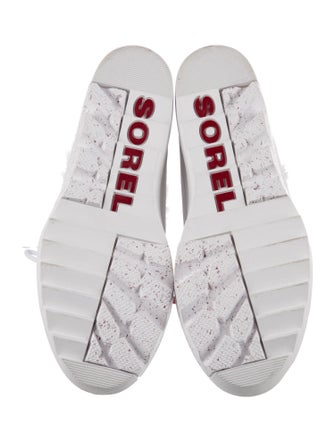 Sorel Leather Fur Trim Lace-Up Boots