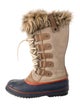 Sorel Suede Faux Fur Trim Lace-Up Boots