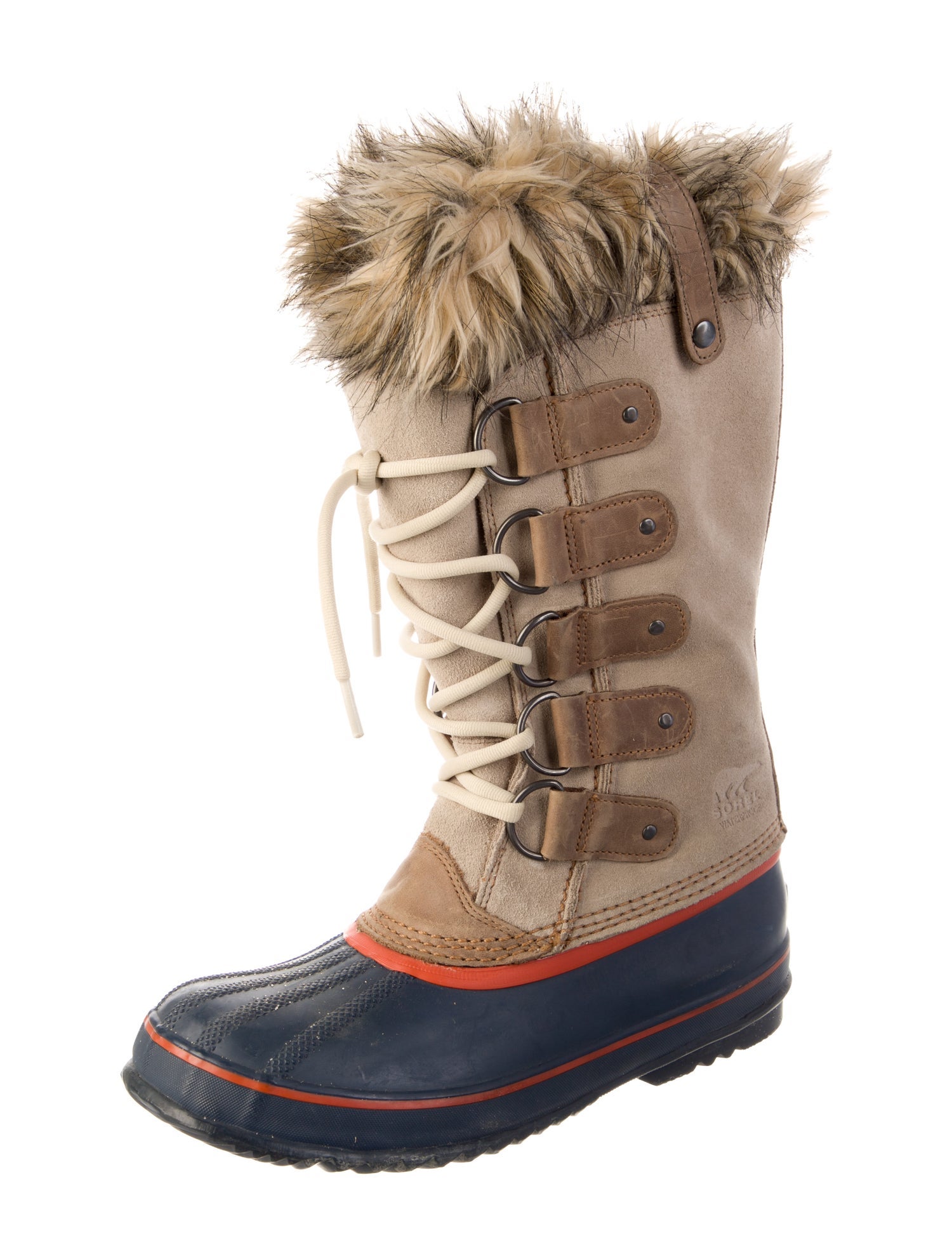 Sorel Suede Faux Fur Trim Lace-Up Boots