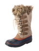 Sorel Suede Faux Fur Trim Lace-Up Boots