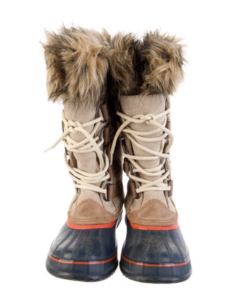 Sorel Suede Faux Fur Trim Lace-Up Boots
