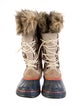 Sorel Suede Faux Fur Trim Lace-Up Boots