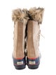 Sorel Suede Faux Fur Trim Lace-Up Boots