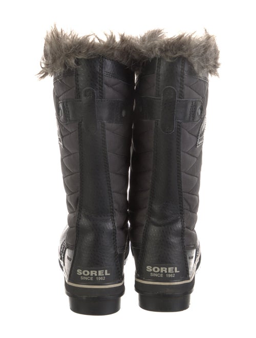 Sorel Leather Faux Fur Trim Combat Boots