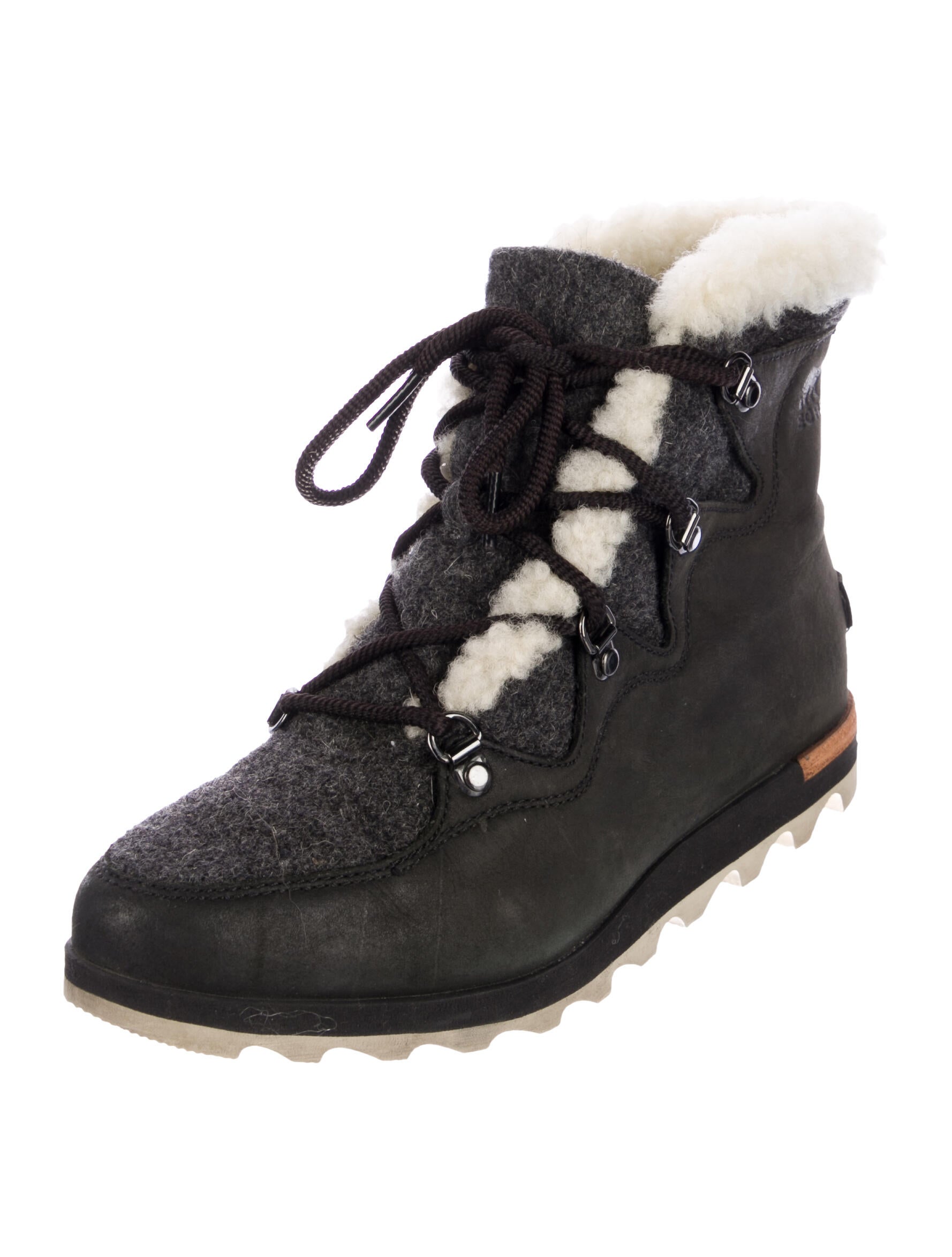Sorel Leather Animal Print Lace-Up Boots