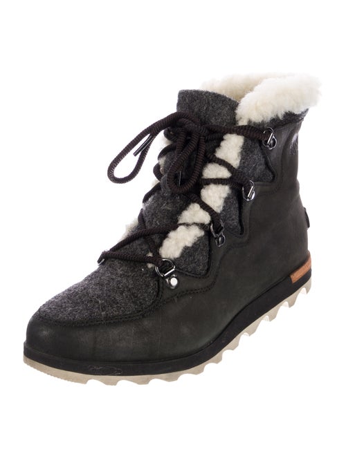 Sorel Leather Animal Print Lace-Up Boots