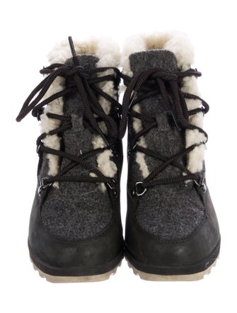 Sorel Leather Animal Print Lace-Up Boots