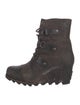 Sorel Suede Floral Print Lace-Up Boots