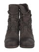 Sorel Suede Floral Print Lace-Up Boots
