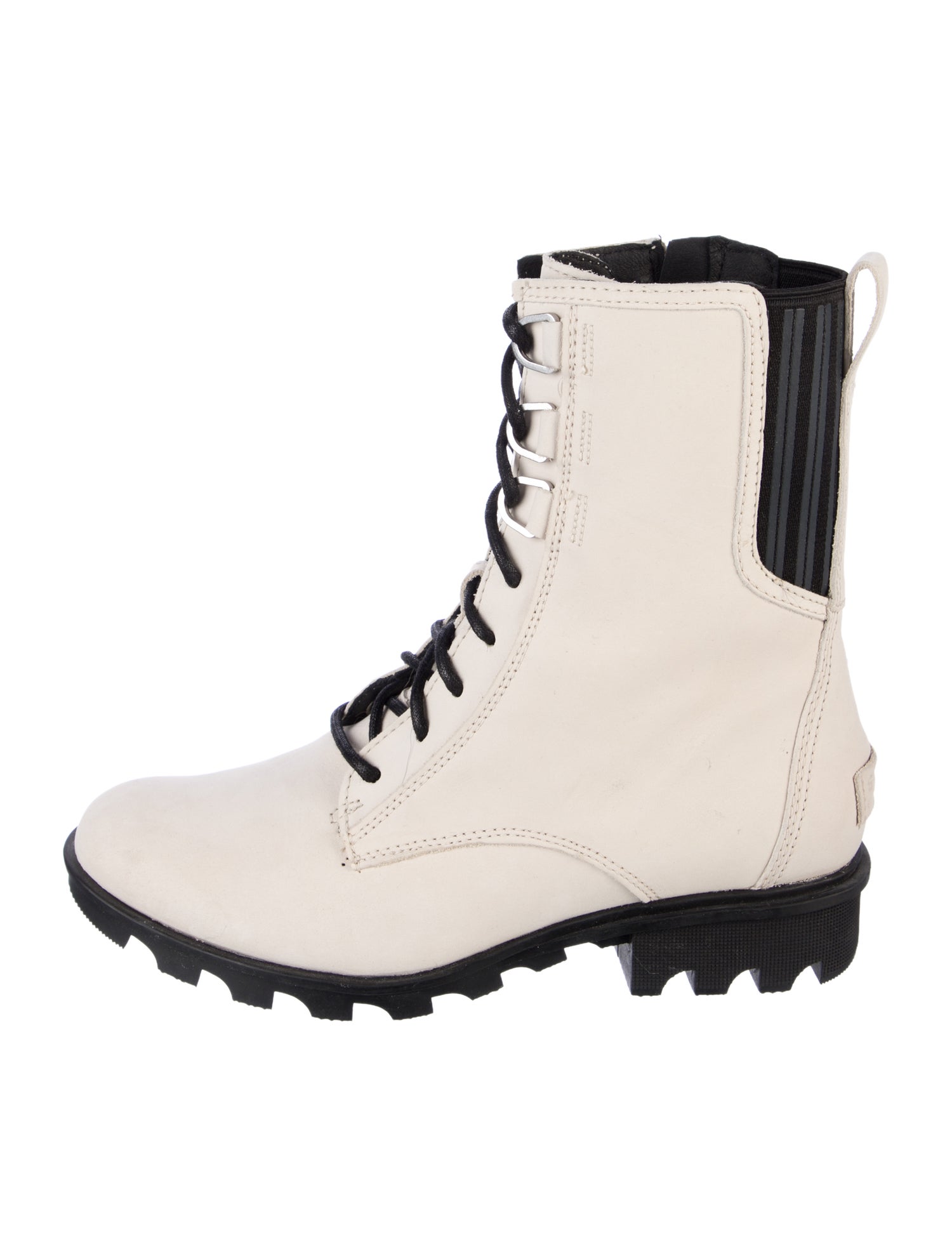 Sorel Leather Colorblock Pattern Combat Boots