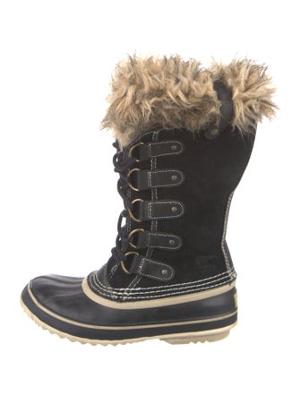 Sorel Suede Fur Trim Lace-Up Boots