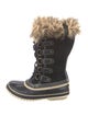 Sorel Suede Fur Trim Lace-Up Boots