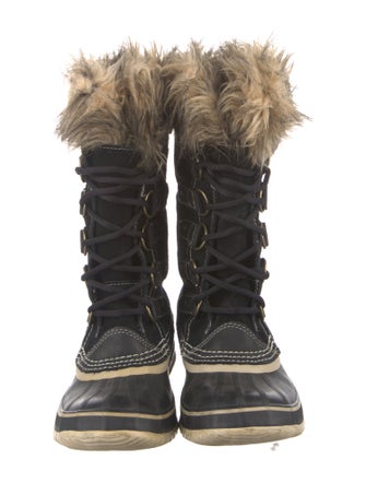 Sorel Suede Fur Trim Lace-Up Boots