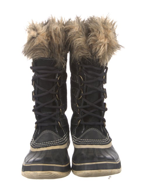 Sorel Suede Fur Trim Lace-Up Boots