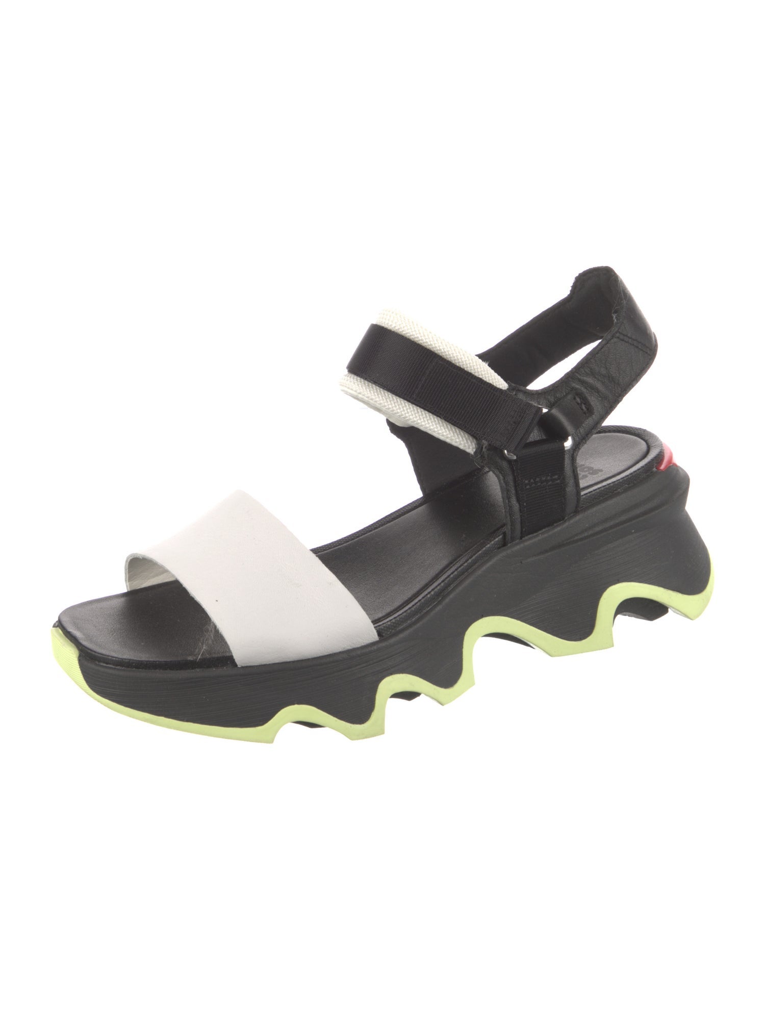 Sorel Leather Colorblock Pattern Slingback Sandals