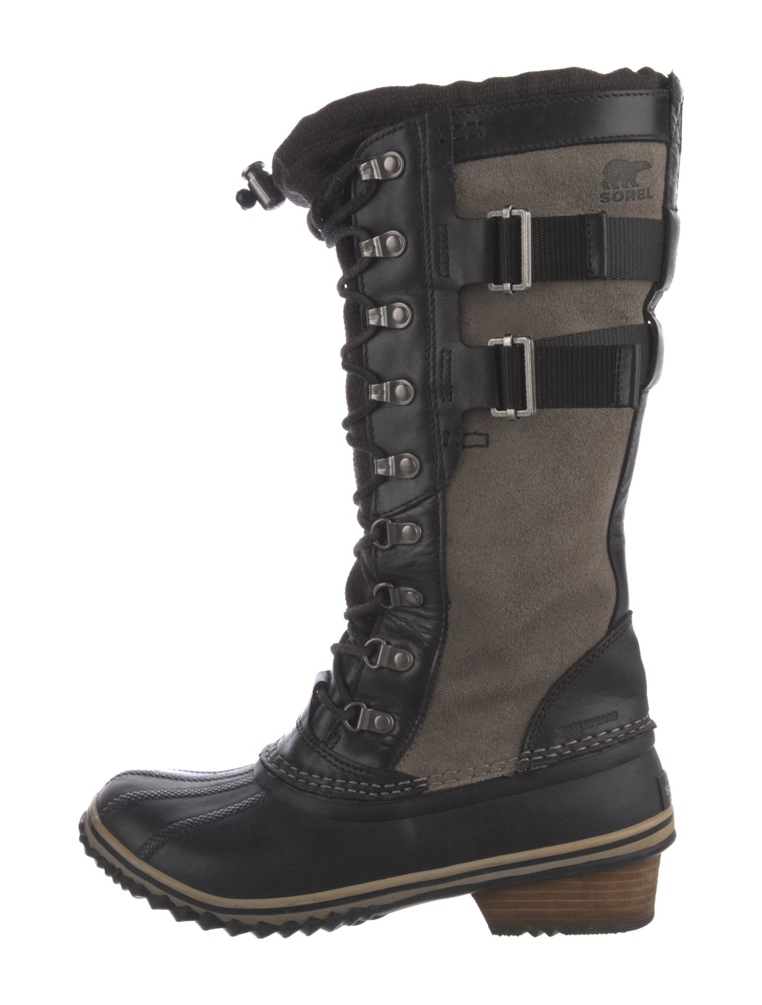 Sorel Leather Colorblock Pattern Lace-Up Boots