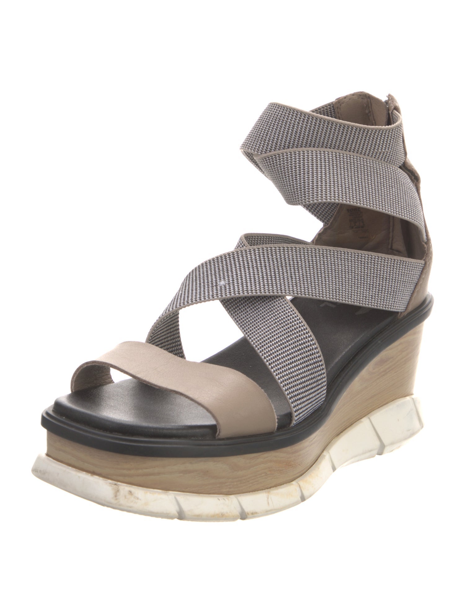 Sorel Leather Colorblock Pattern Sandals