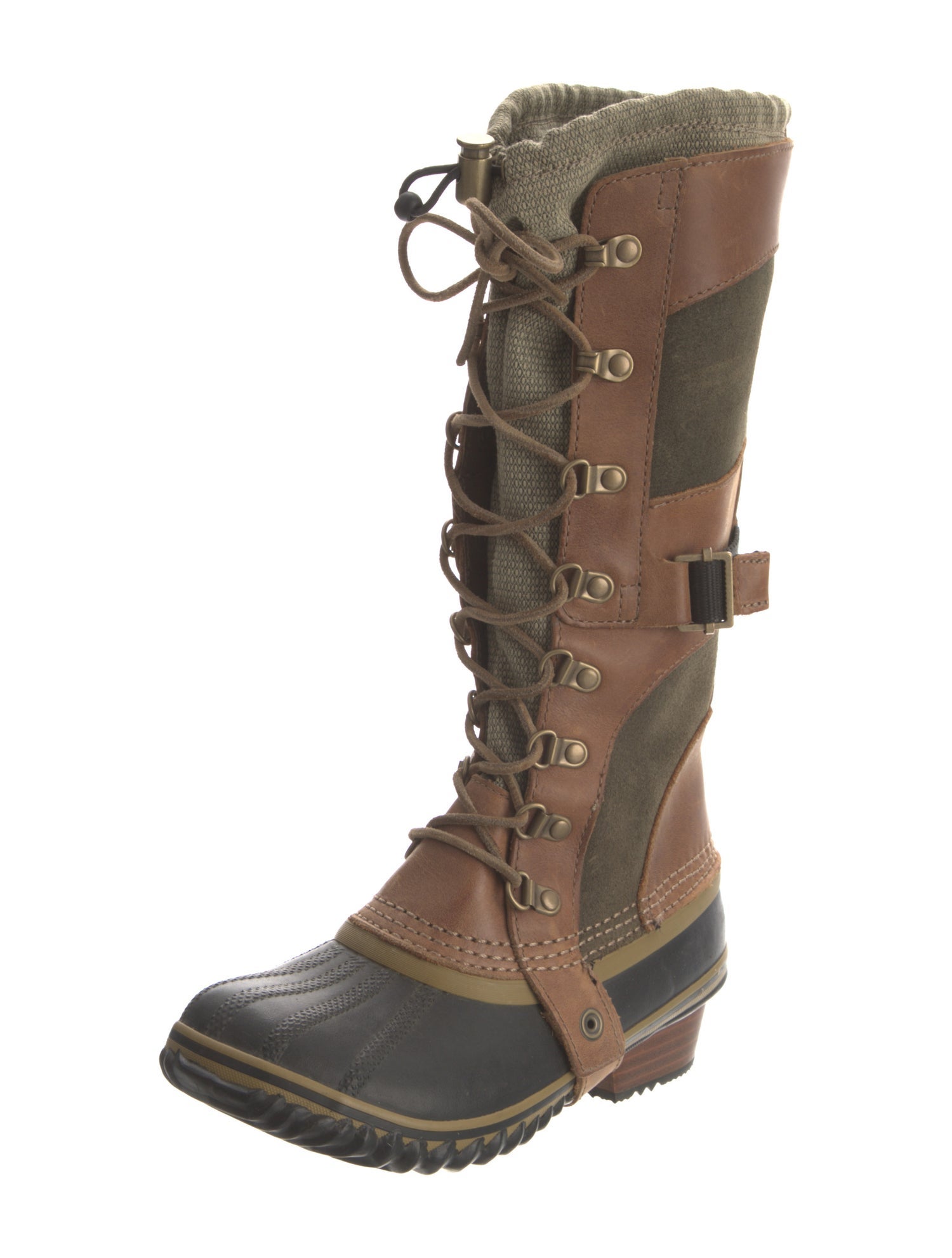 Sorel Leather Colorblock Pattern Lace-Up Boots