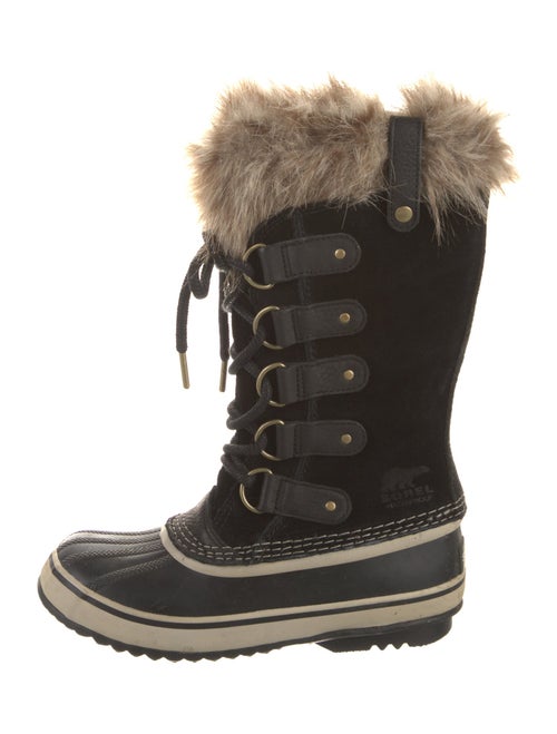 Sorel Suede Faux Fur Trim Lace-Up Boots