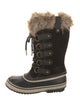 Sorel Suede Faux Fur Trim Lace-Up Boots