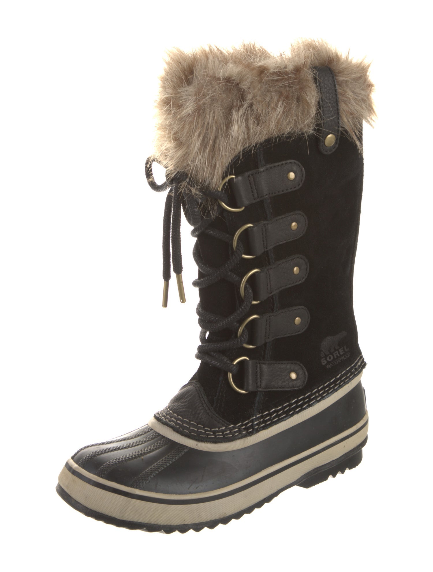 Sorel Suede Faux Fur Trim Lace-Up Boots