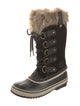 Sorel Suede Faux Fur Trim Lace-Up Boots