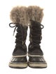 Sorel Suede Faux Fur Trim Lace-Up Boots