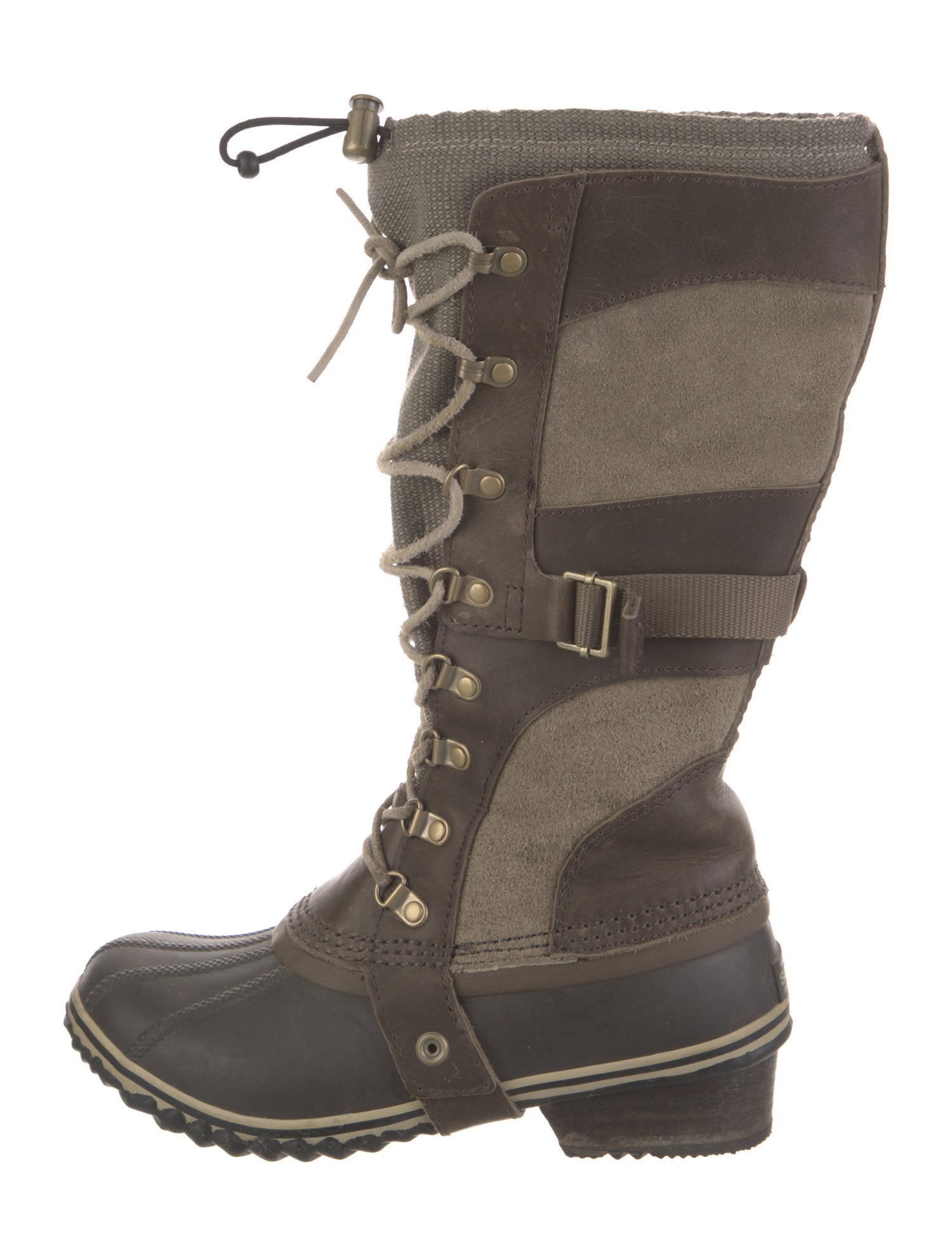 Sorel Leather Colorblock Pattern Lace-Up Boots