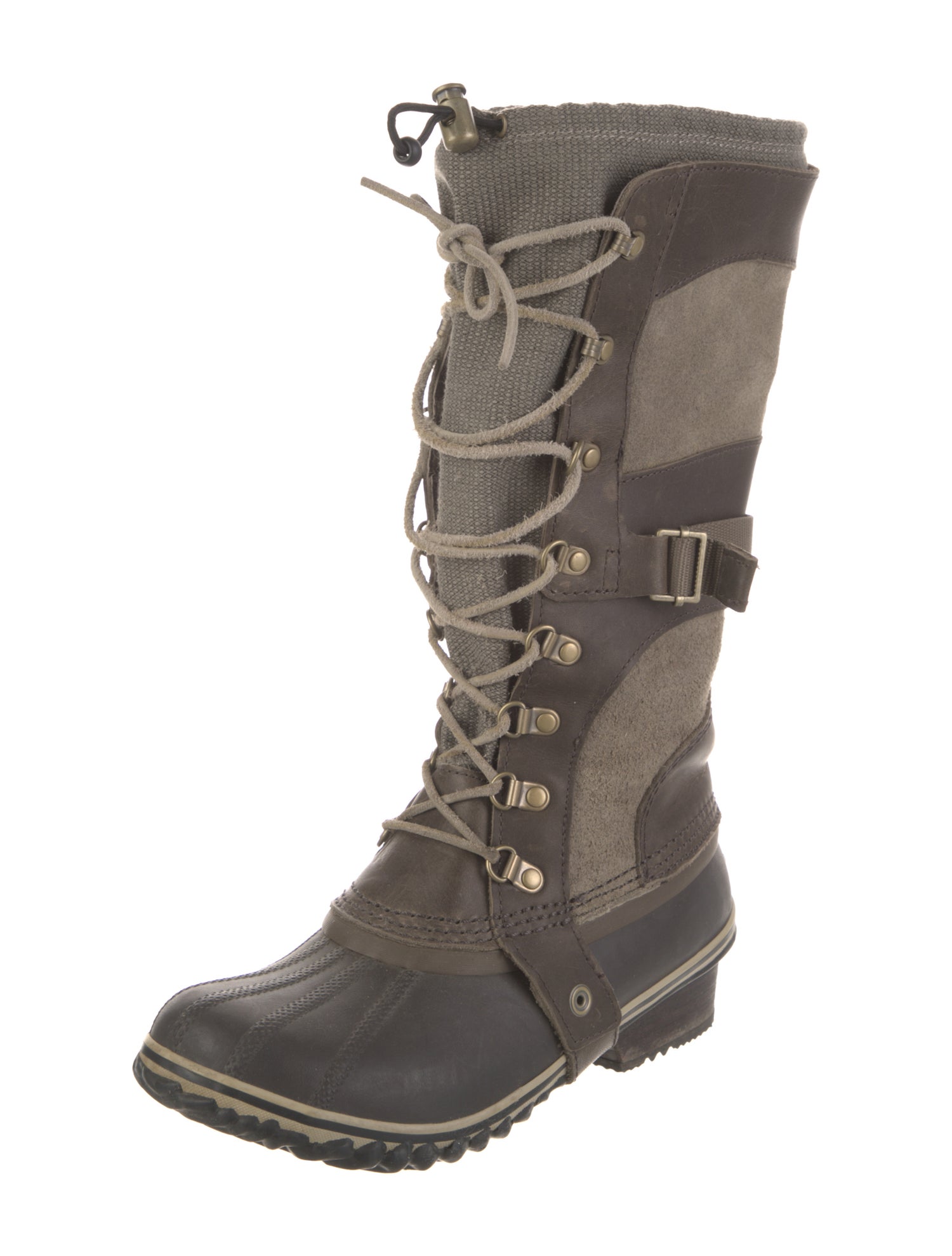 Sorel Leather Colorblock Pattern Lace-Up Boots