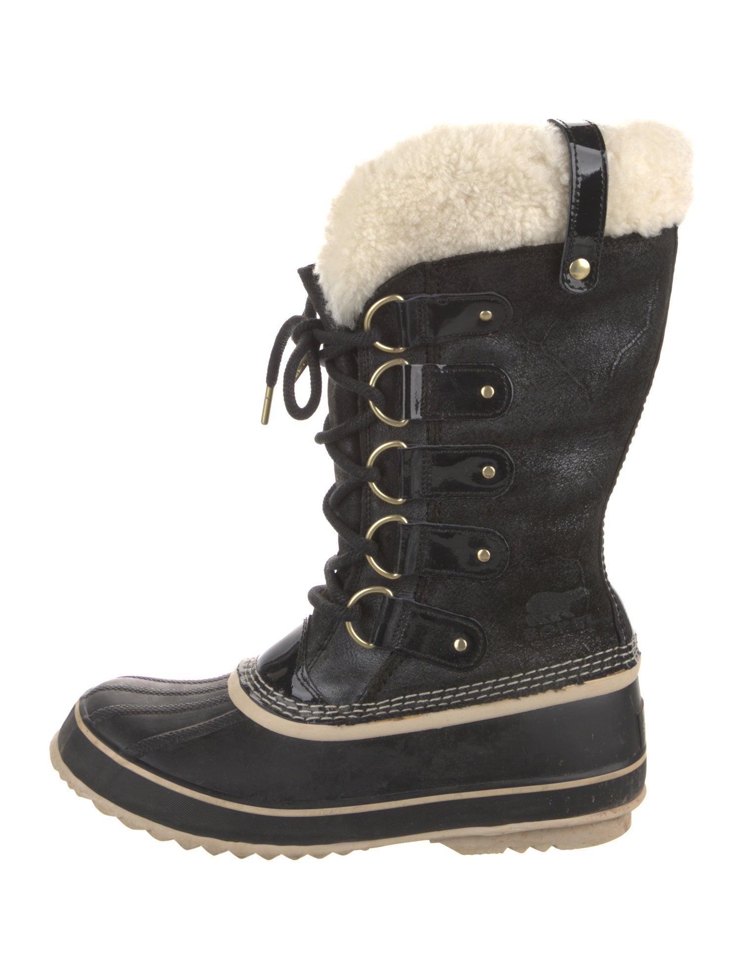 Sorel Suede Fur Trim Lace-Up Boots