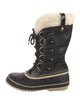Sorel Suede Fur Trim Lace-Up Boots