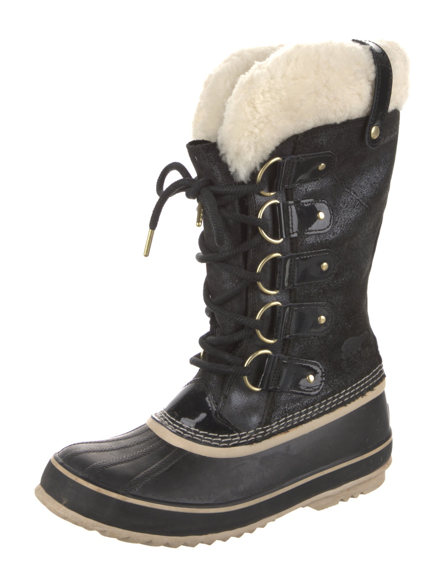 Sorel Suede Fur Trim Lace-Up Boots