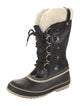 Sorel Suede Fur Trim Lace-Up Boots