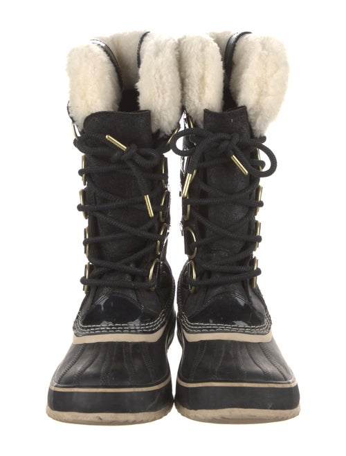 Sorel Suede Fur Trim Lace-Up Boots