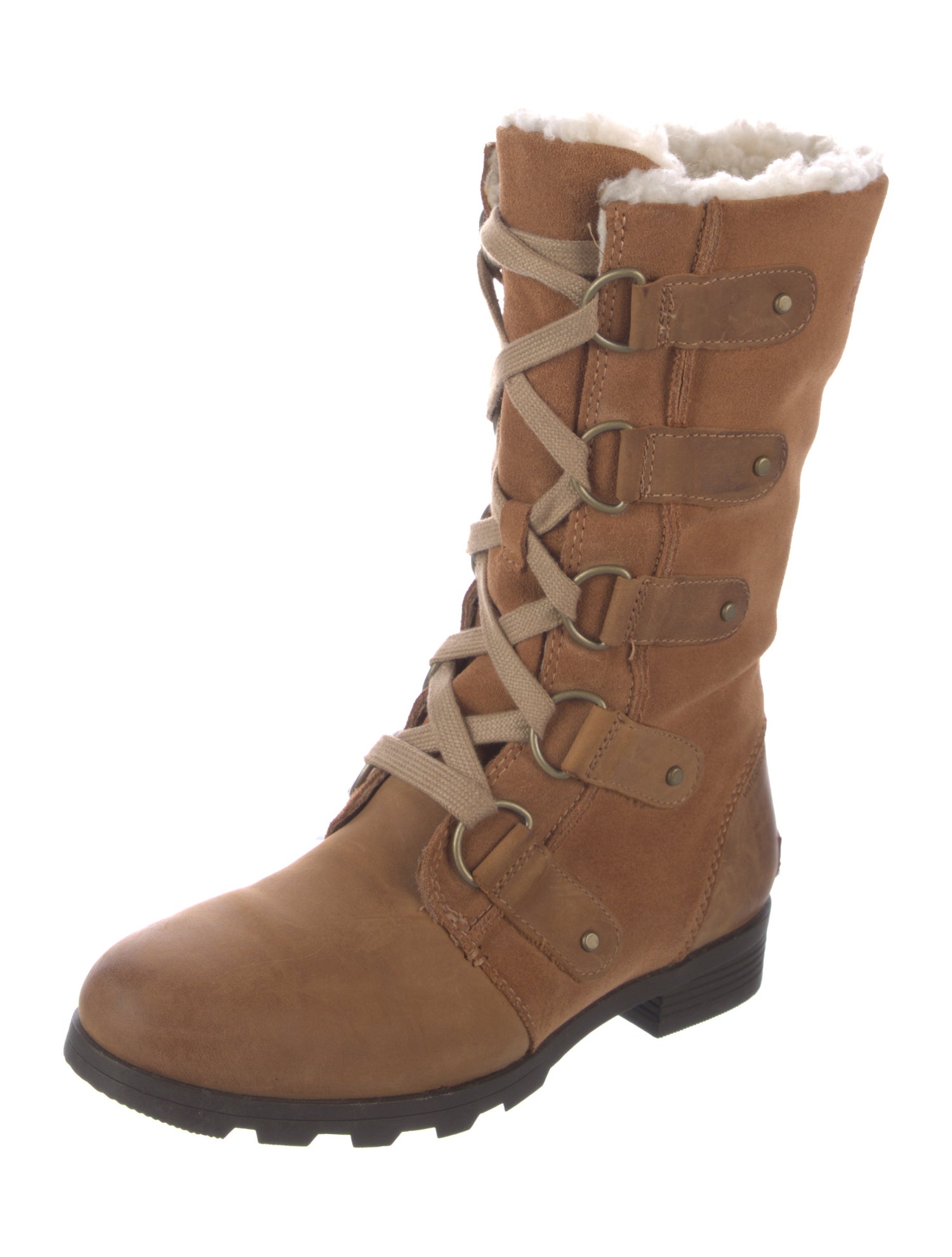 Sorel Leather Colorblock Pattern Lace-Up Boots
