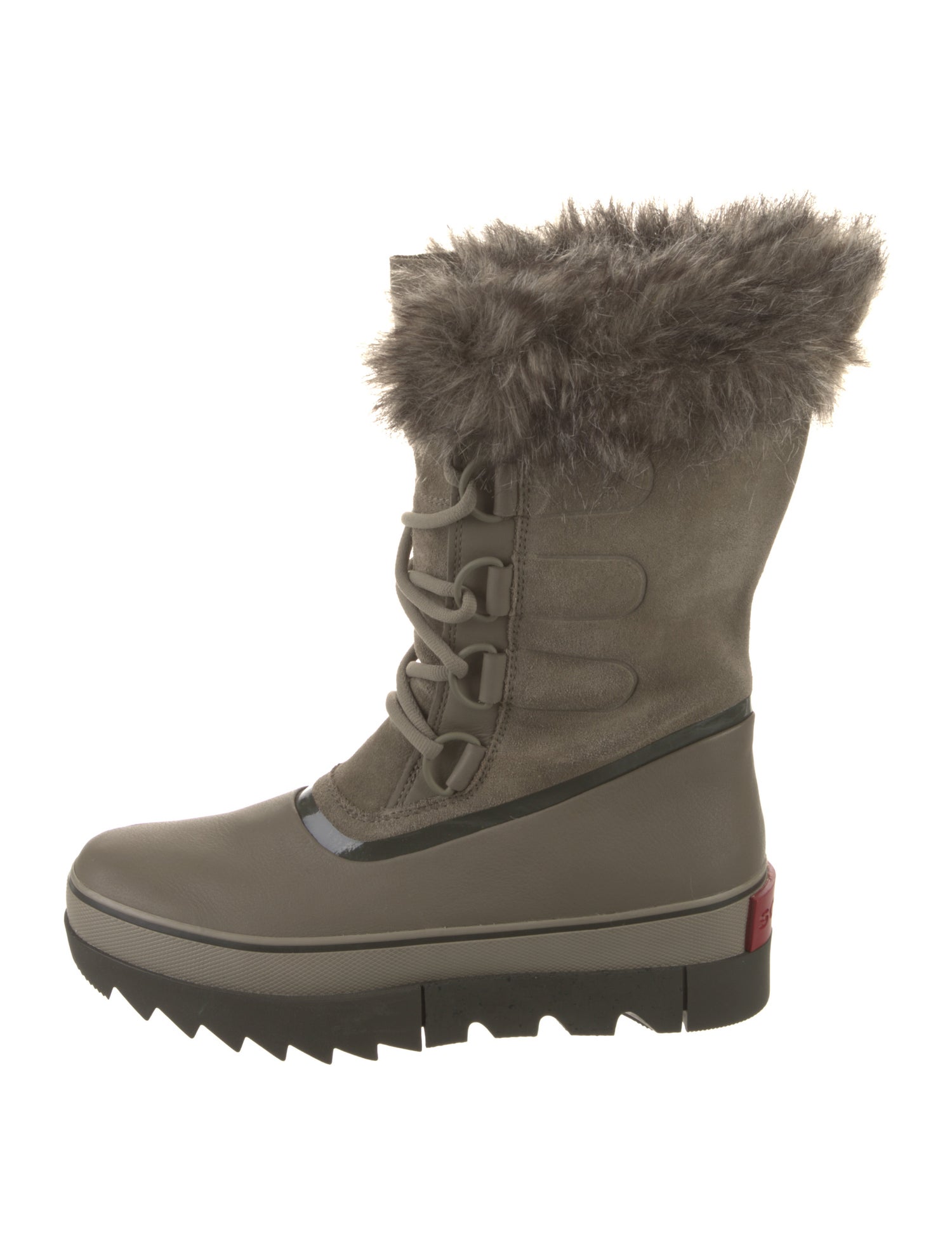 Sorel Suede Faux Fur Trim Lace-Up Boots