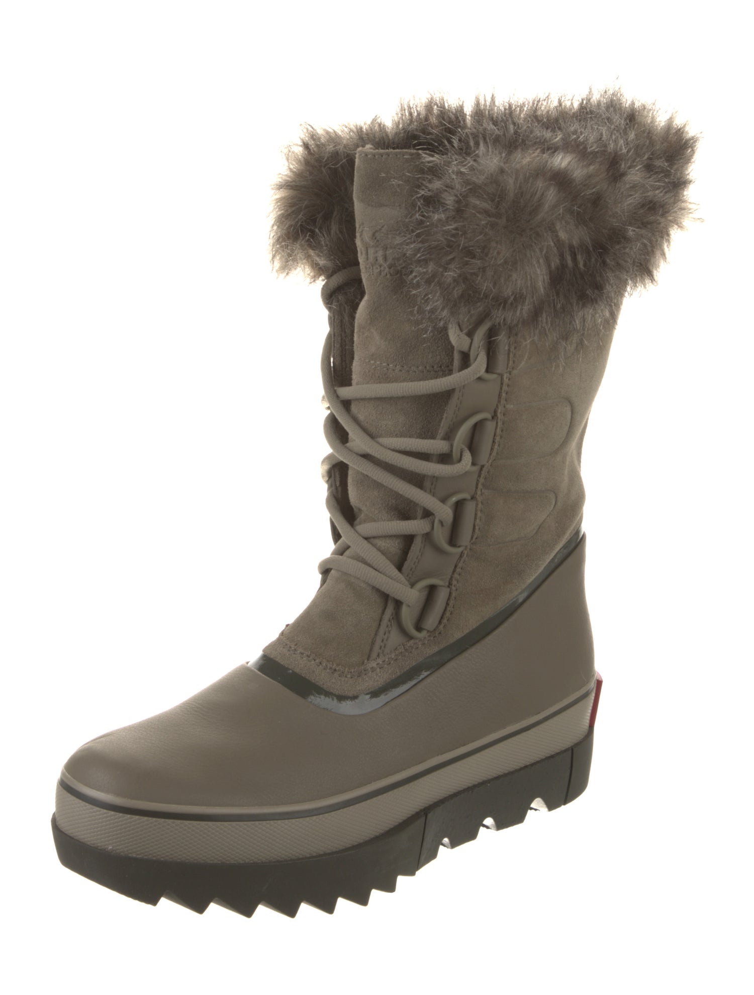 Sorel Suede Faux Fur Trim Lace-Up Boots