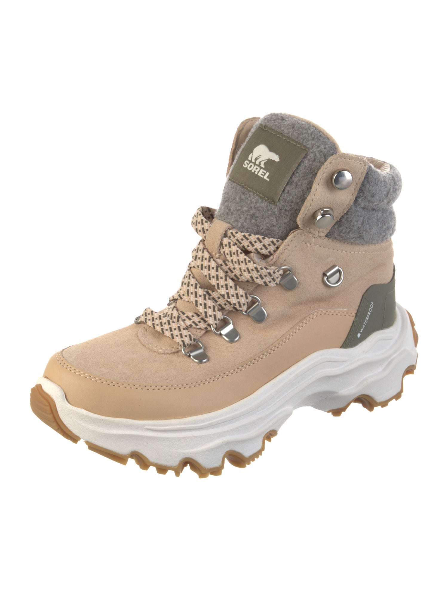 Sorel Suede Colorblock Pattern Hiking Boots