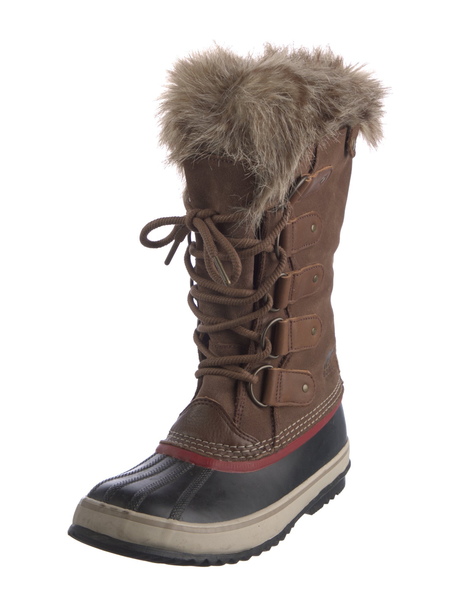 Sorel Suede Faux Fur Trim Lace-Up Boots